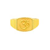 Mens' 22K Gold Solid Om Ring